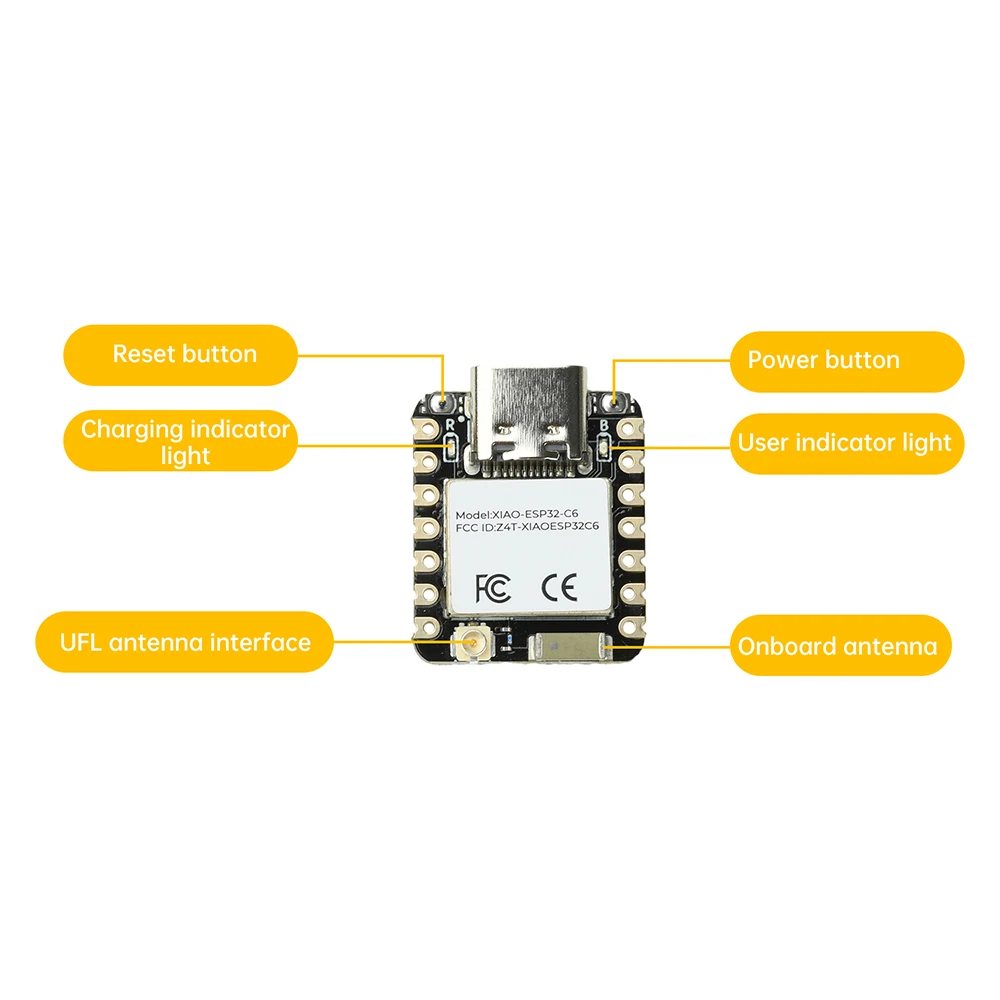 10 Stück/1 Stück XIAO ESP32-C6 Entwicklungsboard 2,4GHz WiFi 6 BLE 5.0 Zigbee Unterstützung für Arduino IoT und Smart Home Projekte – Detail 3