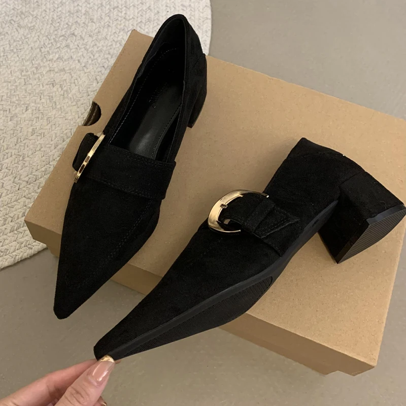 

Женская обувь с острым носком, дизайнерская роскошная обувь на высоком каблуке, модельные модные туфли-лодочки, весна 2026, новинка весны, элегантные замшевые туфли Mujer De Zapatos