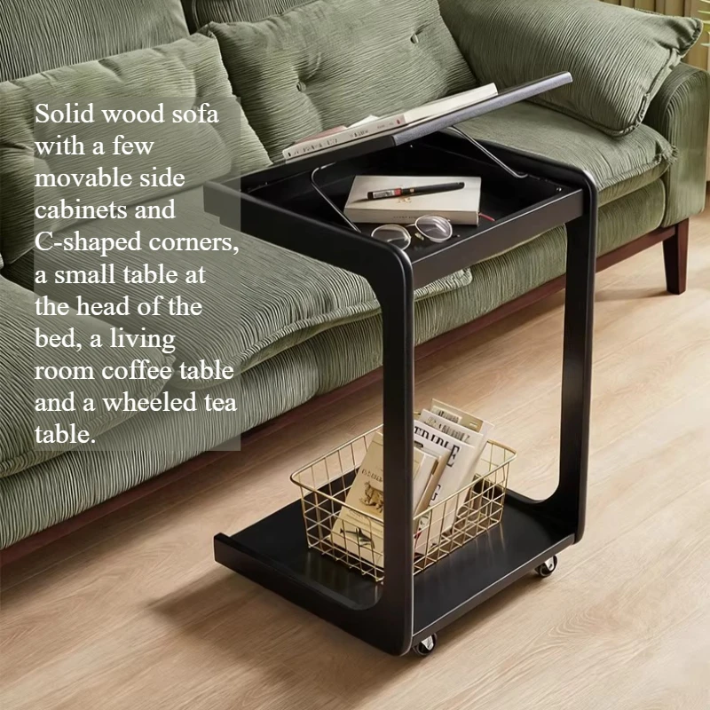 

Coffee Retro Side Table Living Room Clearance Storage Glass End Table Double-layer Modren Wohnzimmertisch Vintage Furniture