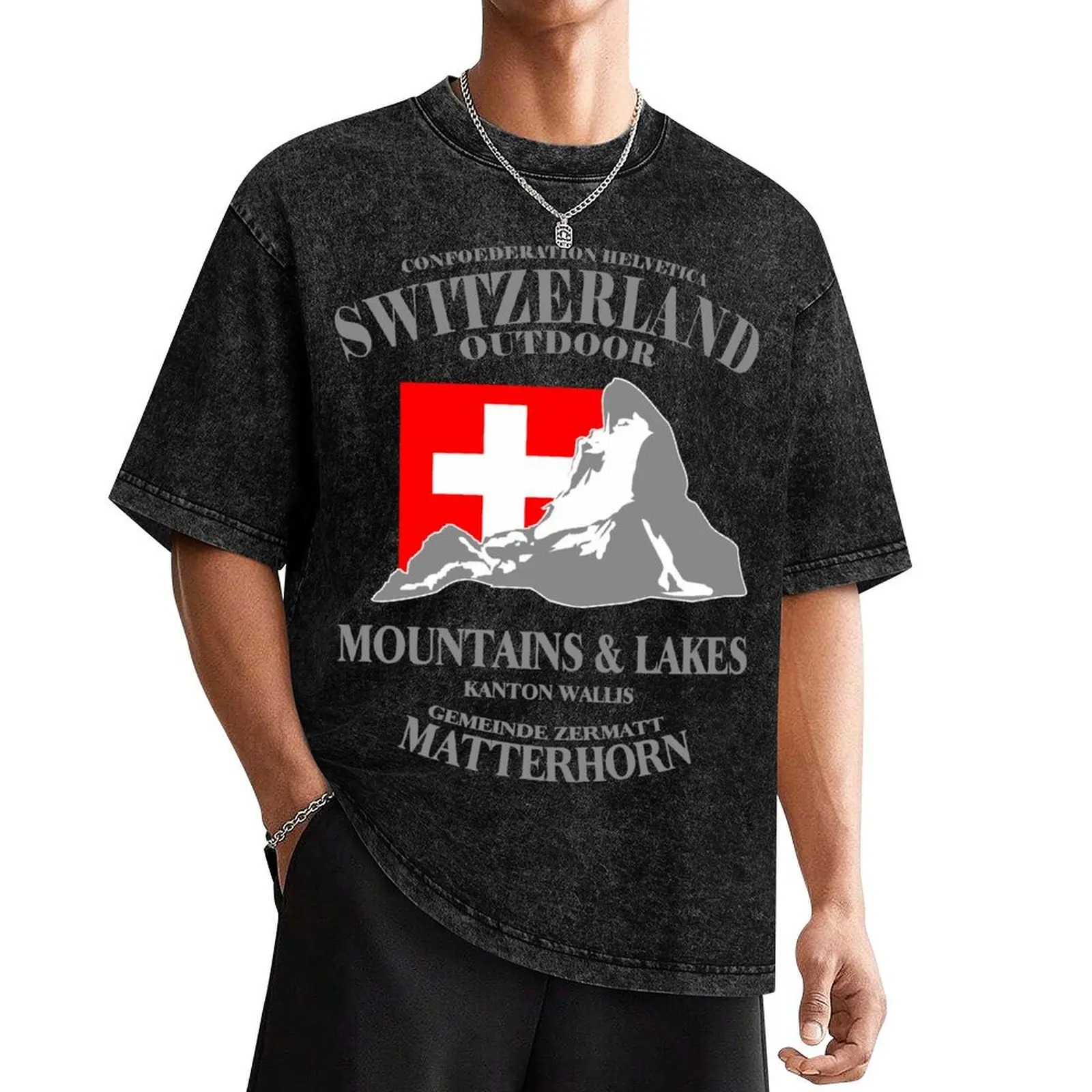 

Matterhorn - Switzerland T-Shirt blue archive graphics men clothings