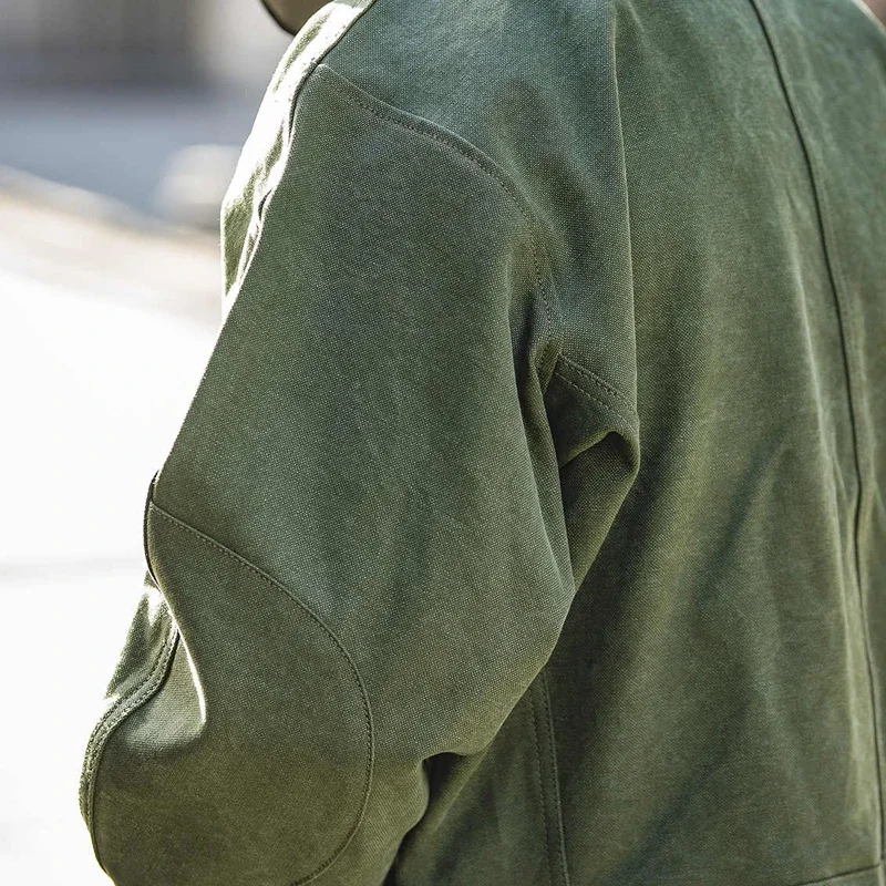 سترة دراجة نارية أمريكية عتيقة عالية الجودة 25ss Amikaji معطف أخضر عسكري عتيق للرجال للربيع #4