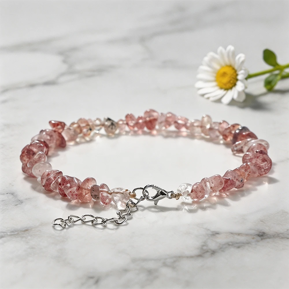 Summer Bohemian Style Crystal Beads Ankles Irregular Chip Gravel Beads Bangle Beachy Elegant Foot Jewelry Holiday Accessory Gift