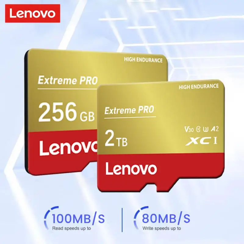 Lenovo หน่วยความจํา SD การ์ด 2TB SD 1TB 512GB TF Flash Card 256GB A2 V30 Micro TF/SD Card 128GB สําหรับแท็บเล็ต/โทรศัพท์ Android