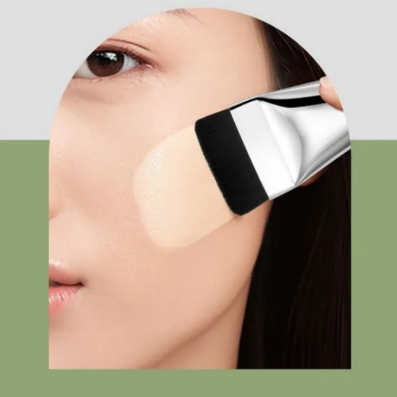 CHARMINGPOSE Pennello per fondotinta piatto + set di spugne per trucco dalla forma speciale |   Spazzola ultrasottile senza striscia e spugna dal design unico