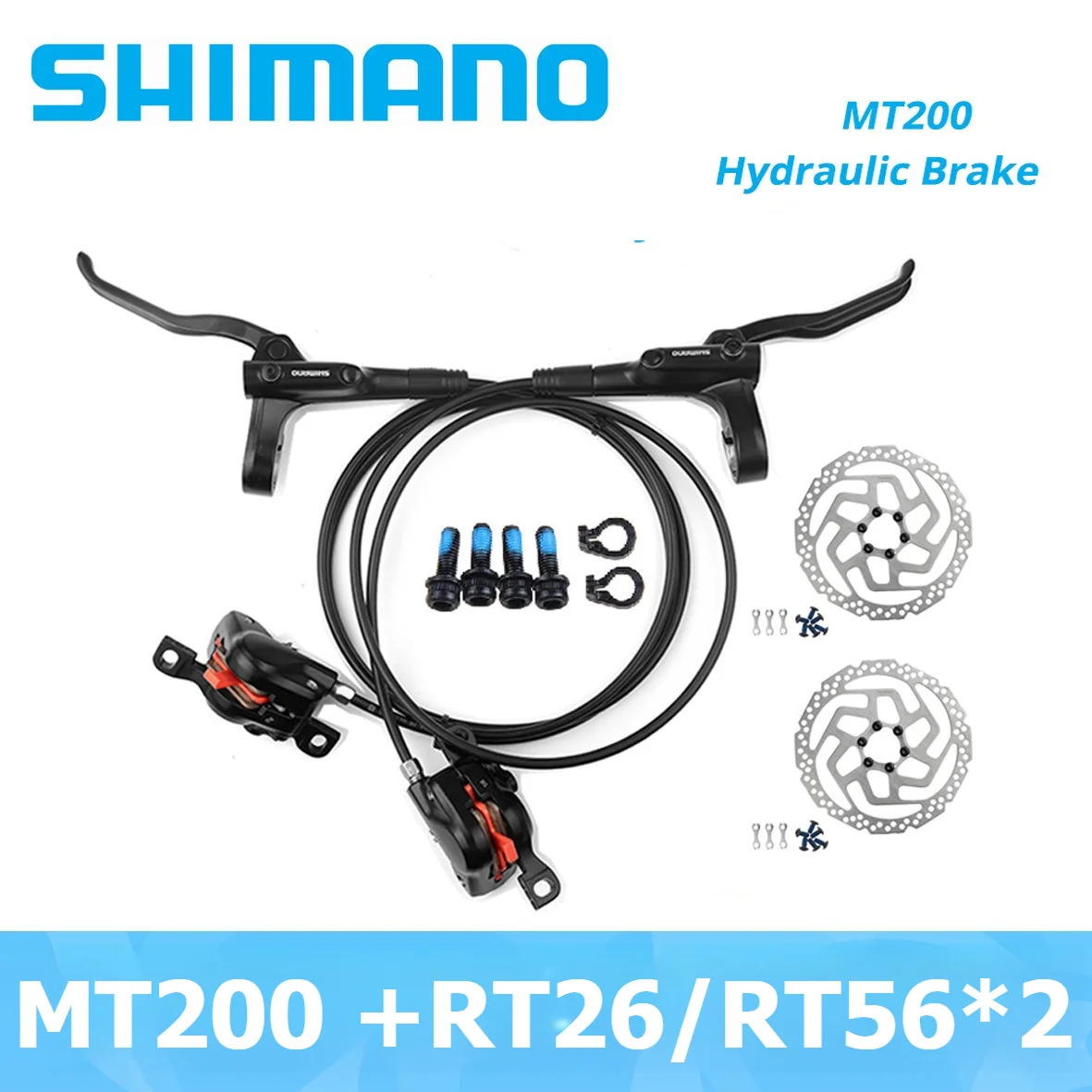 

SHIMANO MT200 Bicycle Hydraulic Brake MTB Hydraulic Disc Brake Mountain Bike Parts RT26/RT56 160mm/180mm Rotors