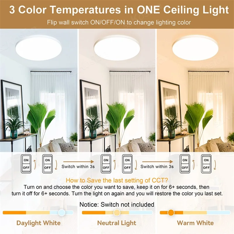 LED Ceiling Lights Chandelier Panel Modern 3 Color Lightig 18/30/40w Lamps For Home Decoration Bedroom Living Room Fixture