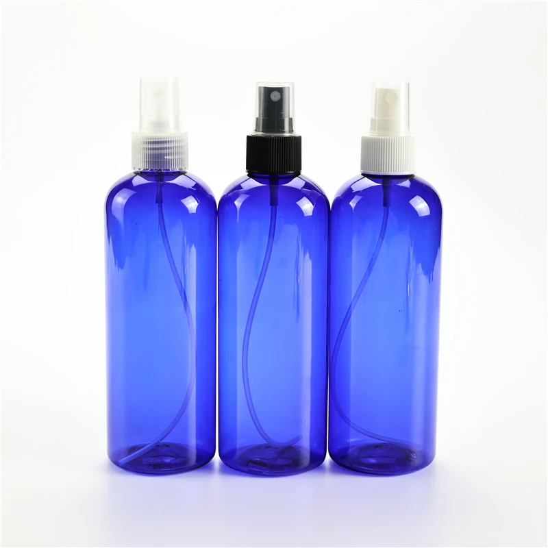 300ML X 20 Empty Blue Plastic Bottle With Spray Pump Used For Flower Household Makeup Toner Perfume Mist Spray Packing Container