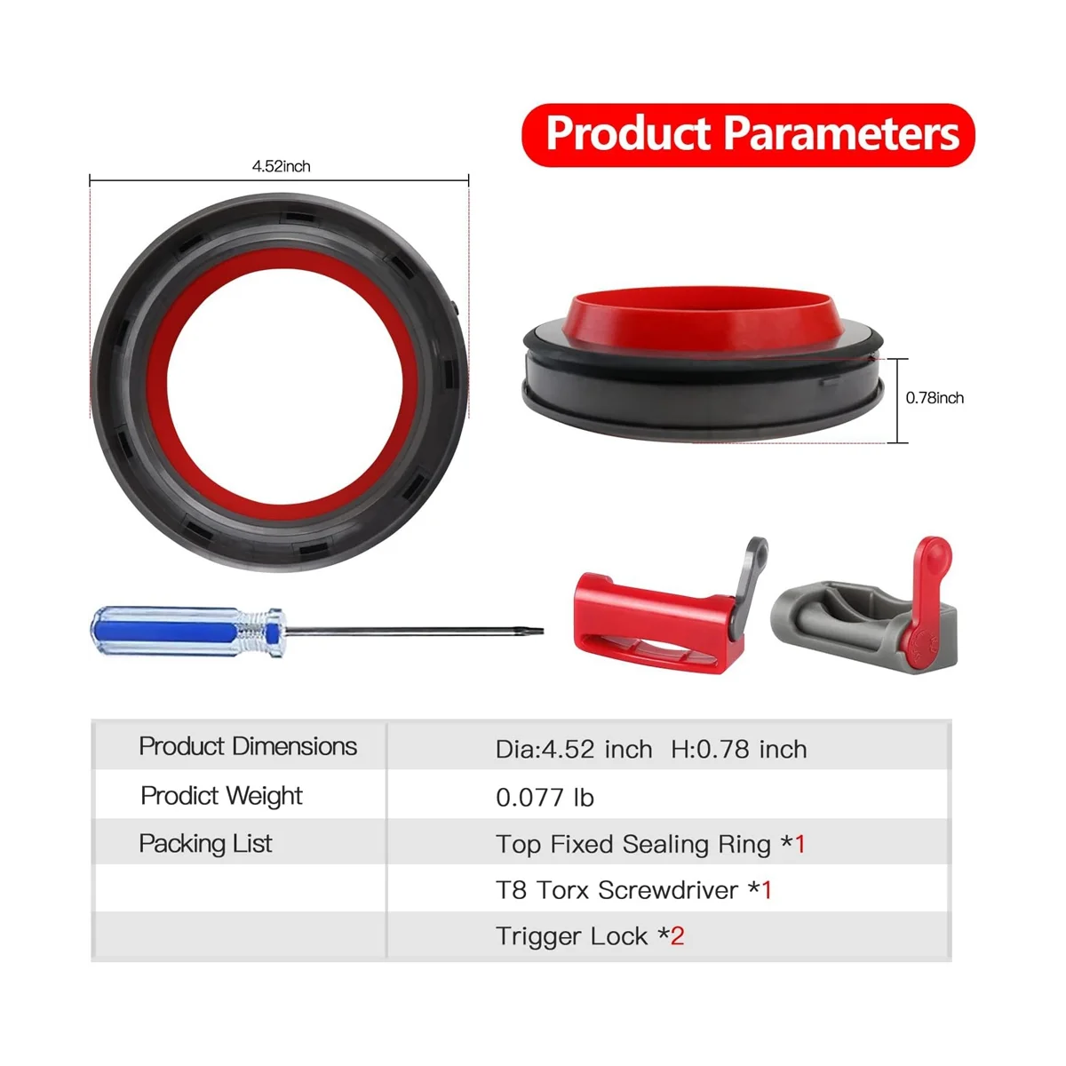 Dust Bin Bucket Top Fixed Sealing Ring Replacement for Dyson V11 V15 SV14 SV15 SV22 Dirt Cup Parts Vacuum Cleaner Parts