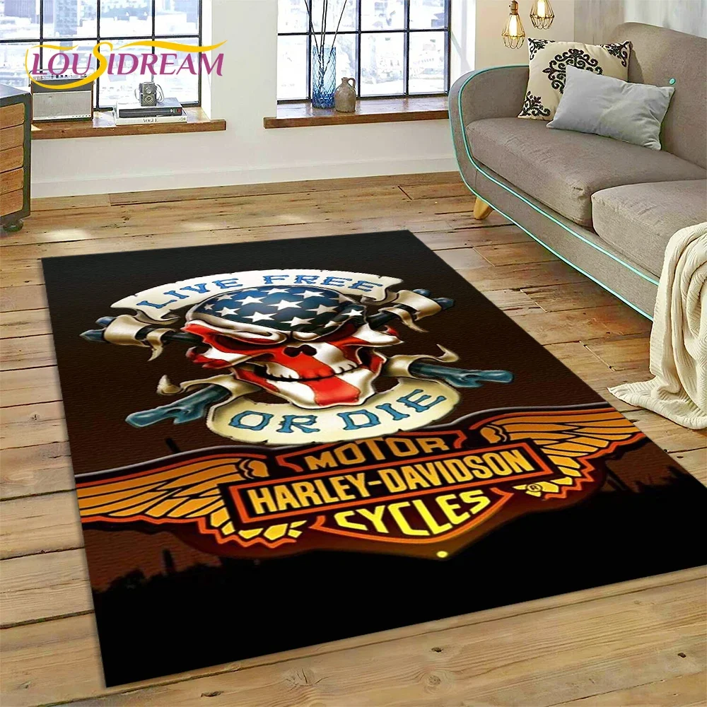 27 Style Harley-y Motorcycle Logo Rug Carpet for Living Room Bedroom Home Decor,floor Mat Non-slip for Sofa Doormat Gift kids view 3