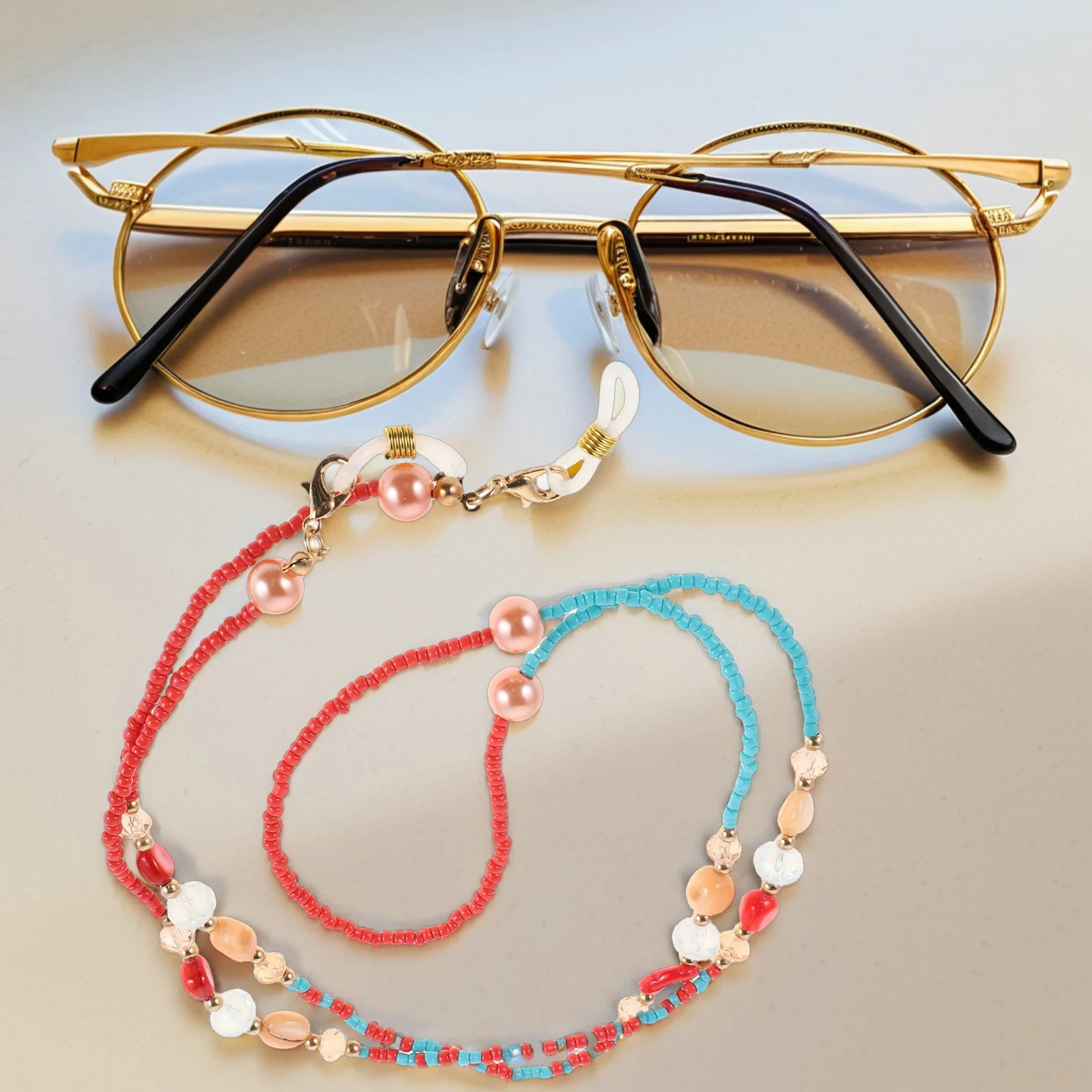 

Lightweight Colorful Beaded Eyeglass Chain Anti Slip Glasses Holder Strap for Women Sunglasses Necklace Eyeglasses Chain