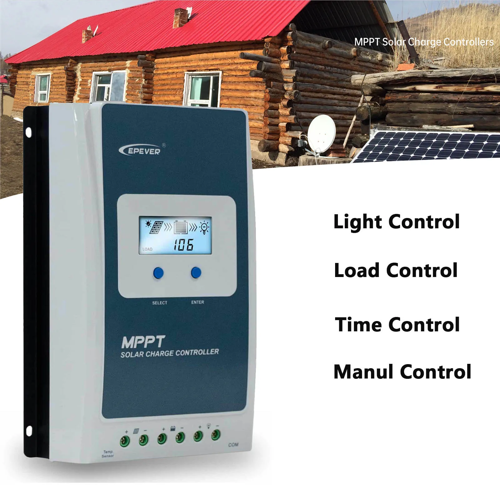 EPEVER 20A MPPT Solar Charge Controller Max PV Input 60V for Tracer2206AN 100V for Tracer2210AN