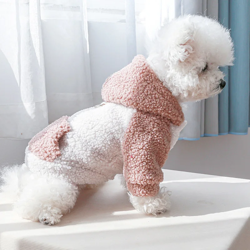 Thicken Warm Sherpa Fleece Dog Coat Winter Dog Clothes for Small Medium Dogs, Puppy Hooded Sweater Yorkie Chihuahua Pet Apparel image 5