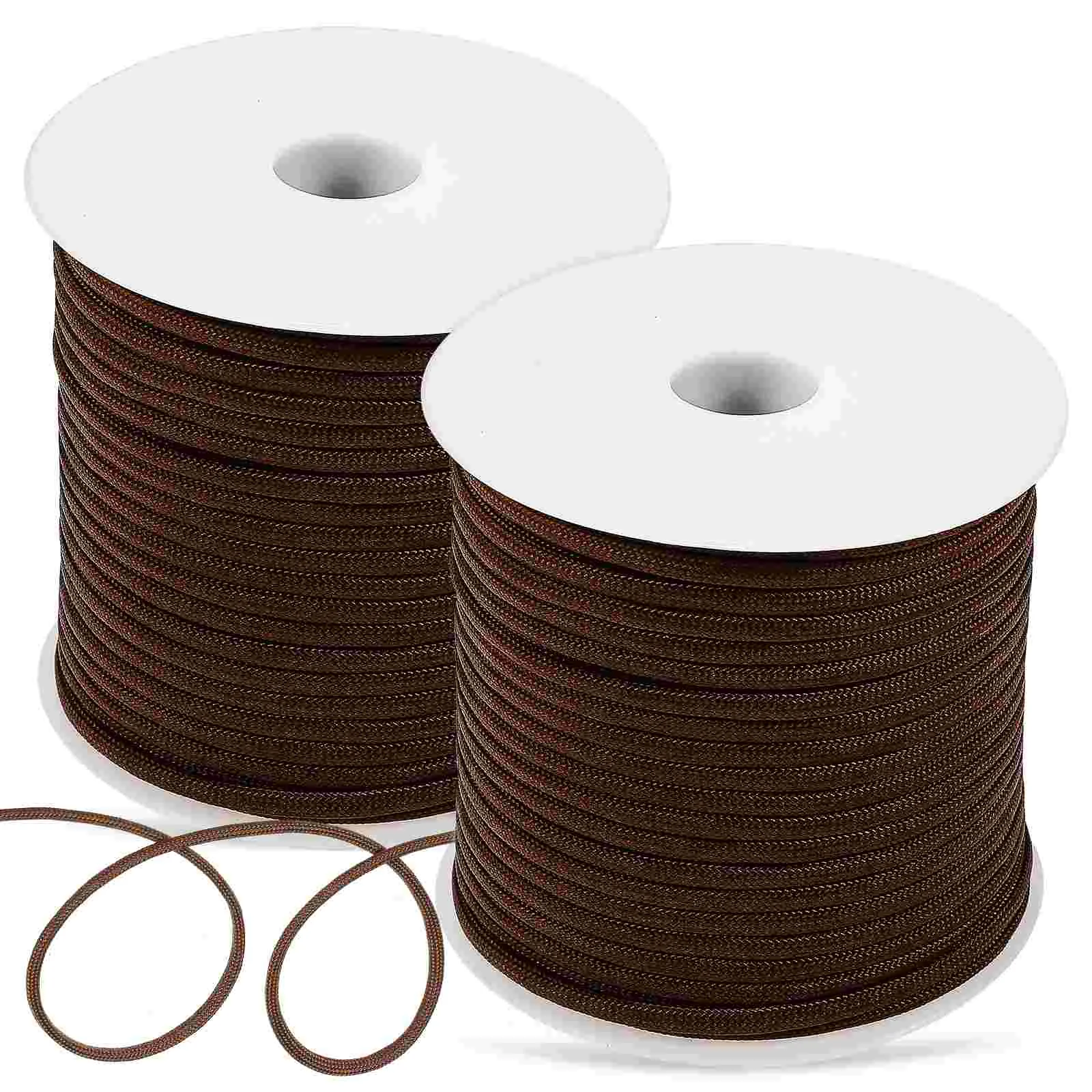 

2 Rolls 50m*4mm Two Beige Camping Cords Outdoor Rope Multi-purpose Tent Ropes Portable Hiking