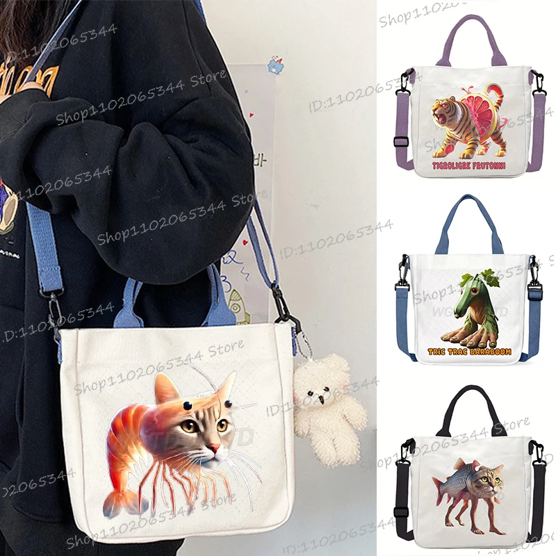 

2025 New Italian Brainrot Crossbody Bags Women Men Funny Meme Animal Shoulder Bags Fashion Italian Brainrot Girls Boys Handbags