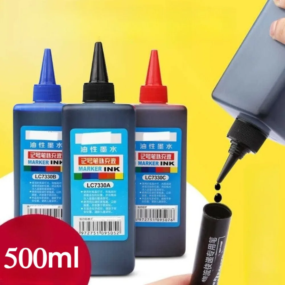 500ML Whiteboard Marker Ink Refill Large Capacity Liquid Erasable Waterproof Refill Ink School Office Teaching Whiteboard Pen