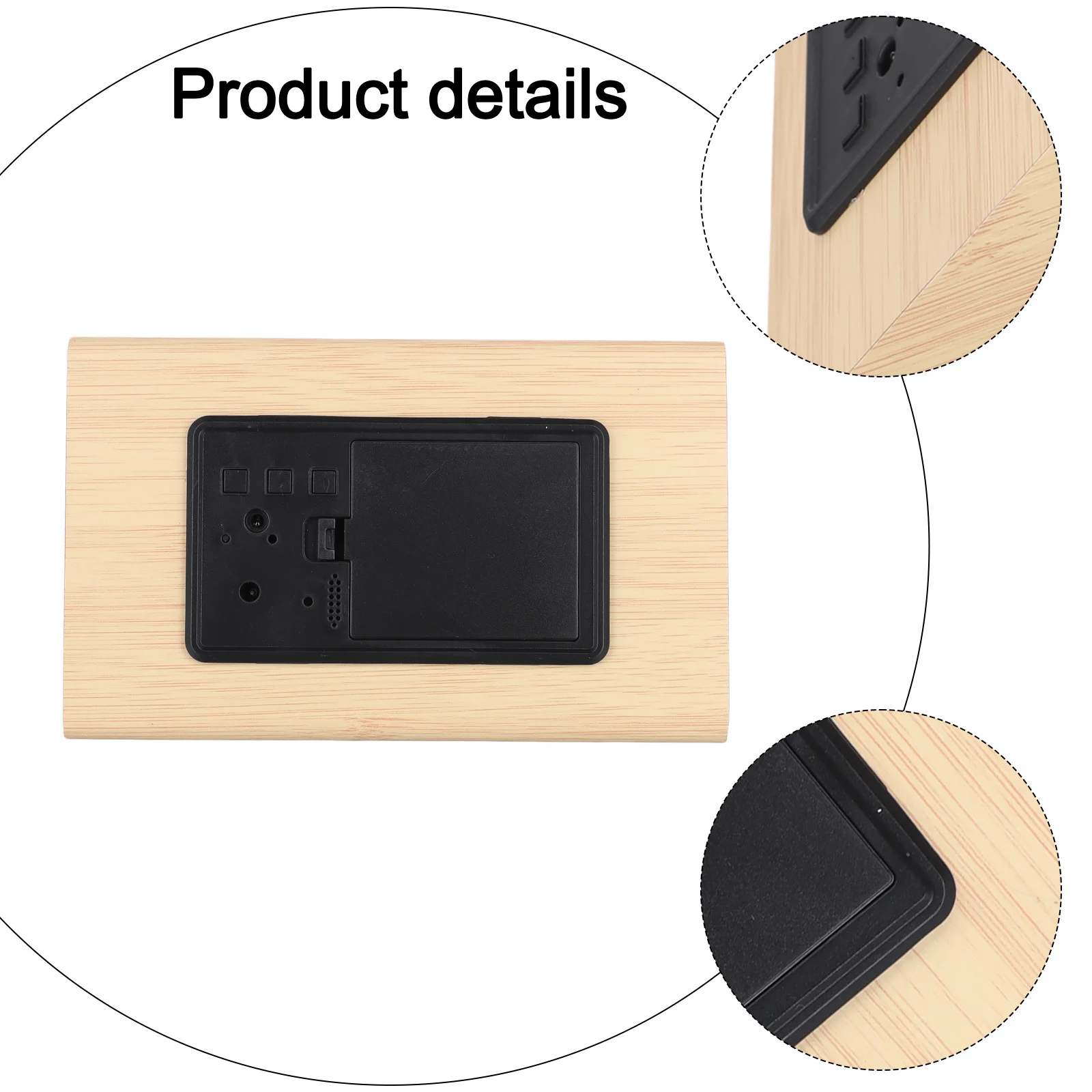 

Бежевый светодиодный дисплей температуры 12, 24-часовой формат, бежевый деревянный дизайн, компактный размер, ежедневное использование для украшения дома