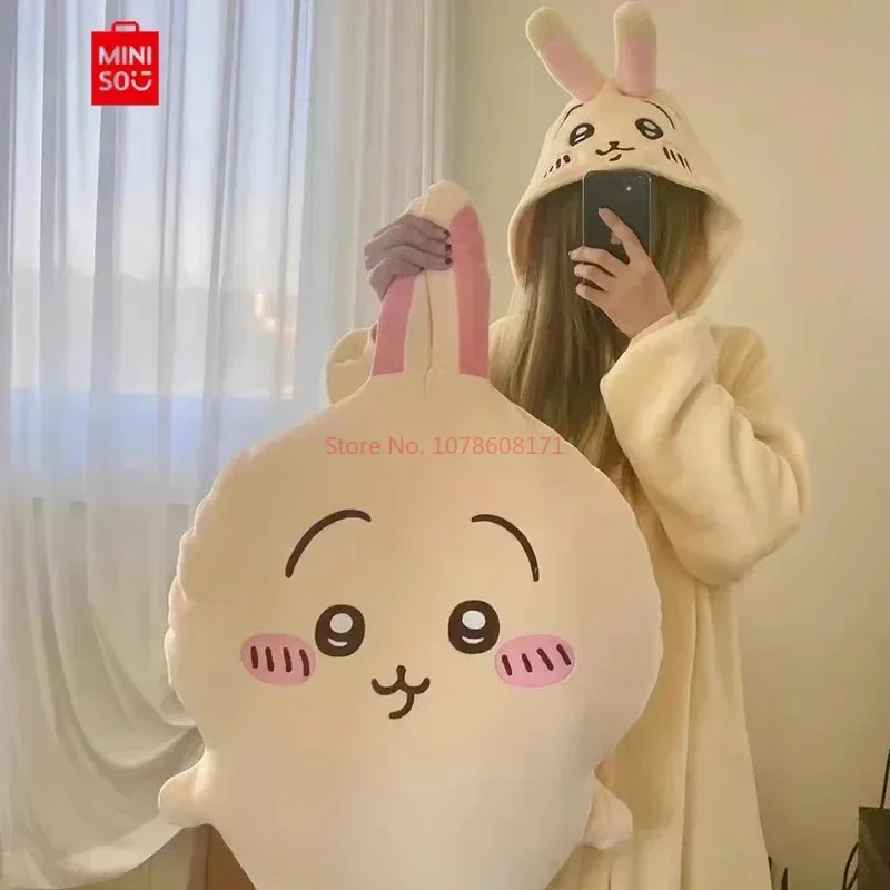 دمية لعبة قطيفة Miniso Kawaii ، دب محيطي ذاتي الاستنكار ، وسادة Xiaoba ، هدية وسادة ، حجم كبير ، 45Cmusachi Chiikawa