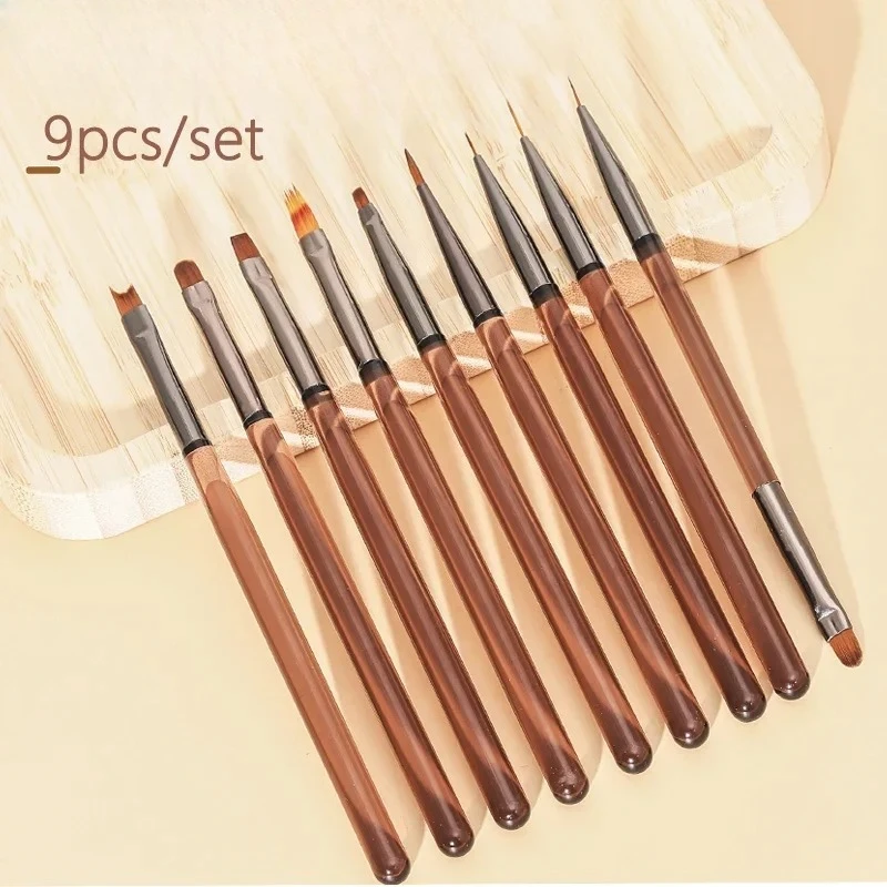 

9 шт., кисть для ногтей, подводка, ручка для рисования «сделай сам», маникюрная акриловая кисть для рисования для дизайна ногтей, инструмент для рисования на кончиках ногтей, 2026