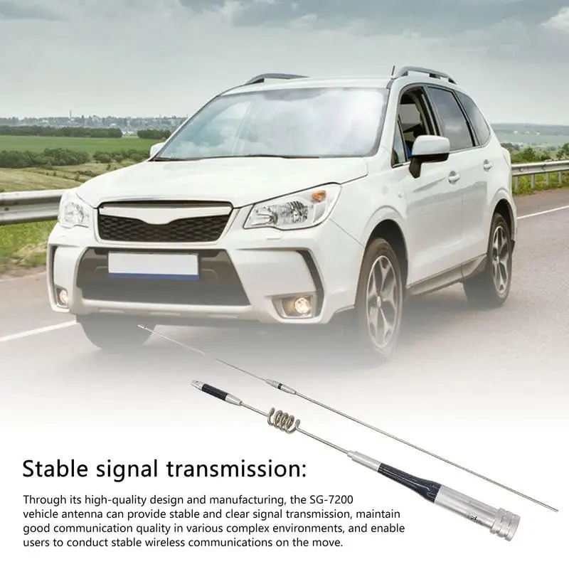 Car Antenna Double Bands Stainless Steel Car Antennas Adjustable Height Stable Signal Transmission For Various Car