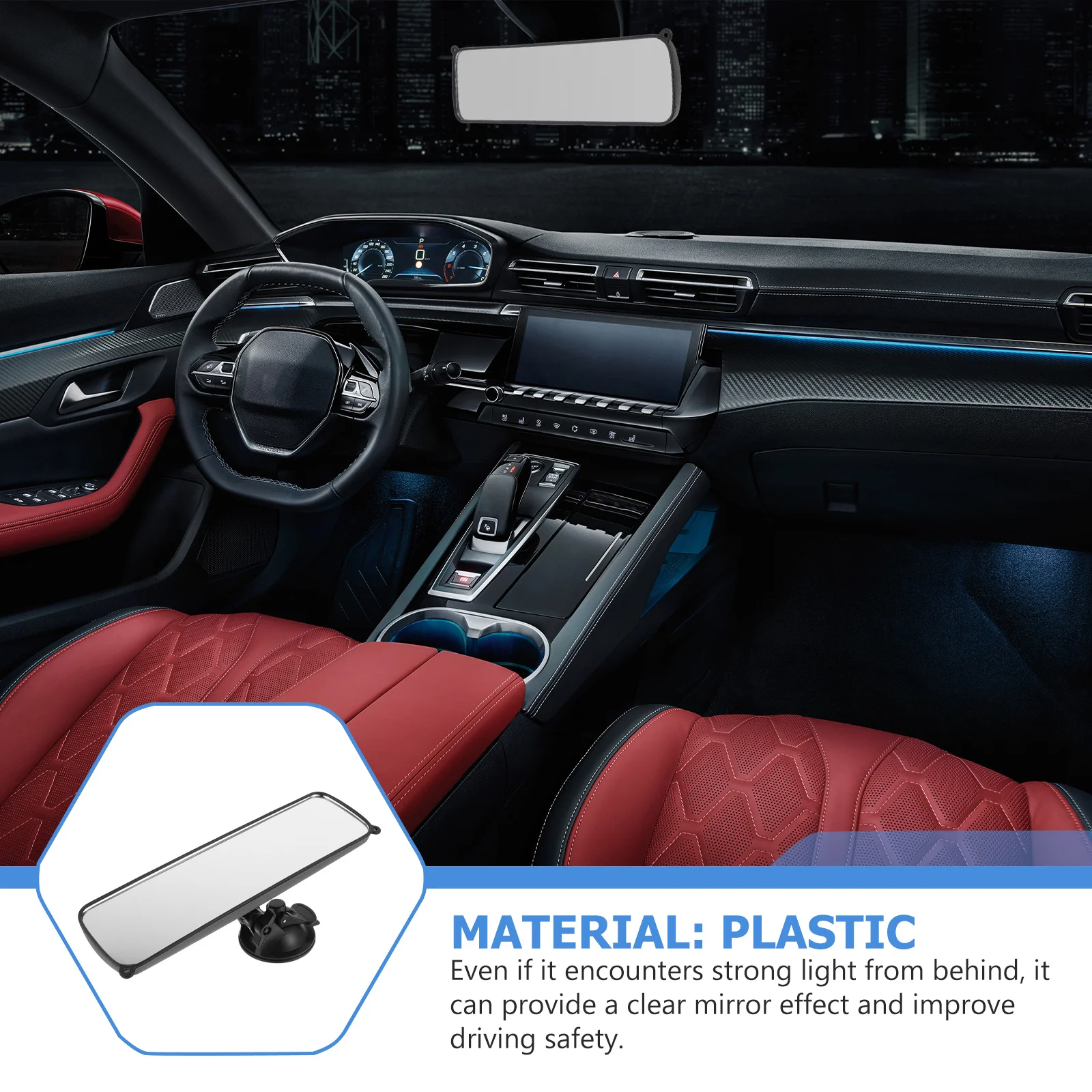 

1Pcs Wide Angle Suction Cup Rear View Mirror Practical Design Strong Suction Power for Most Vehicles Car Rear View Mirror