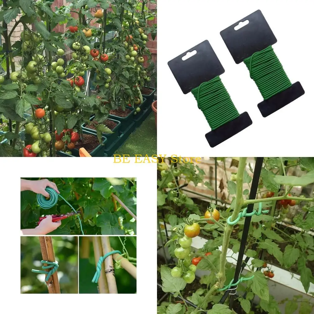 E28F Twin Pack Reinforced Garden Binding Cord Training Wire 2.8mm Flexible Plant Training Wire For Outdoor Horticulture Use
