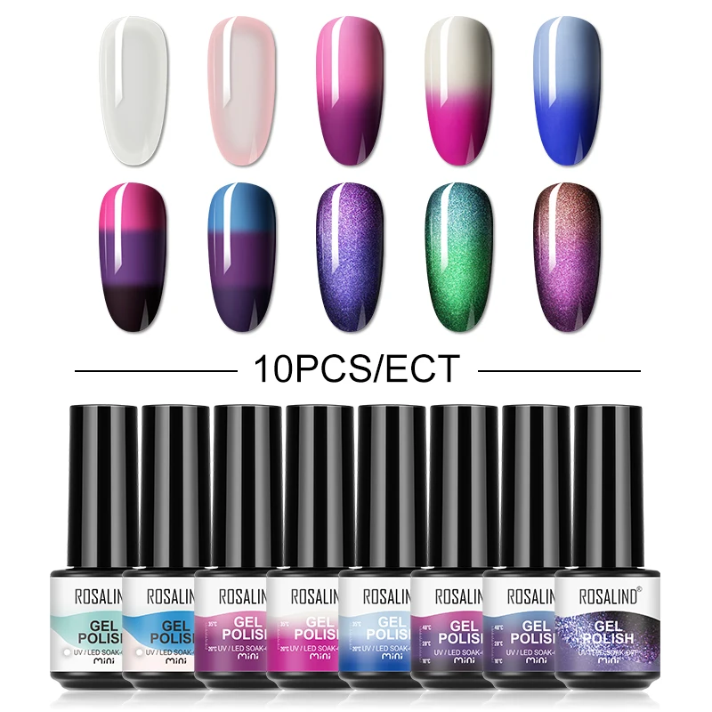 

ROSALIND Shiny/Bright Nail Gel Polish Set 2/4/6/8/10 Bottle Hybrid Varnish Kit Manicure Long Lasting Base Top Nail Art Salon