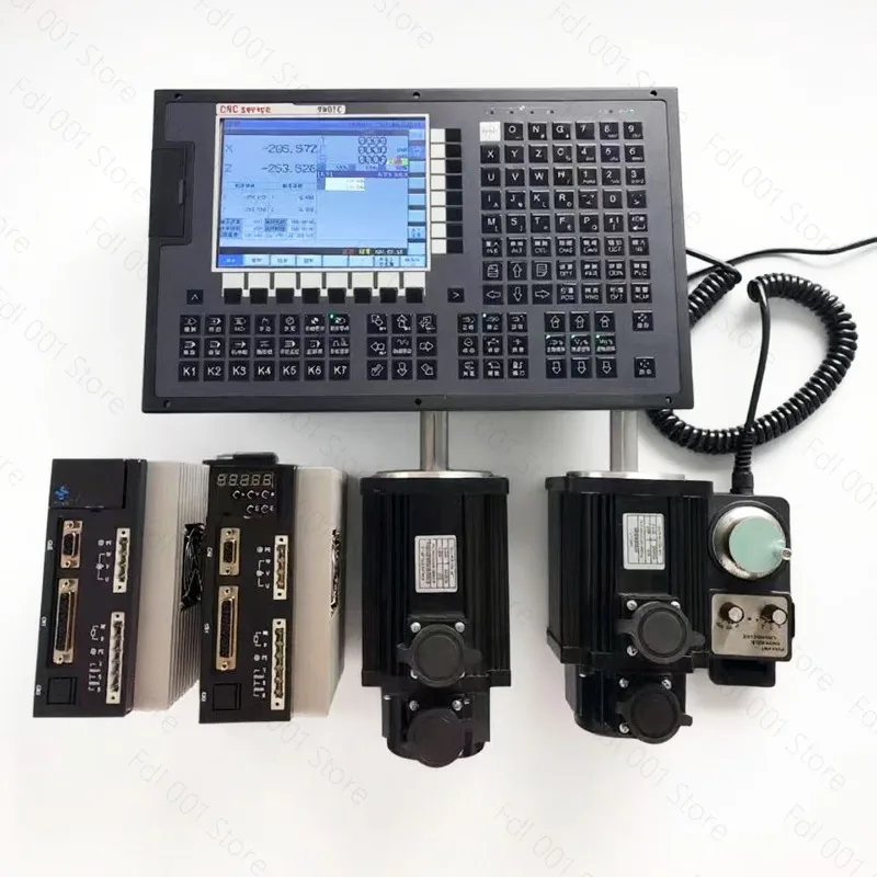 CNC Lathe Numerical Control System Double Axis Four Axis 980TC Controller Plus Servo Motor Set Machining Center Wide Number