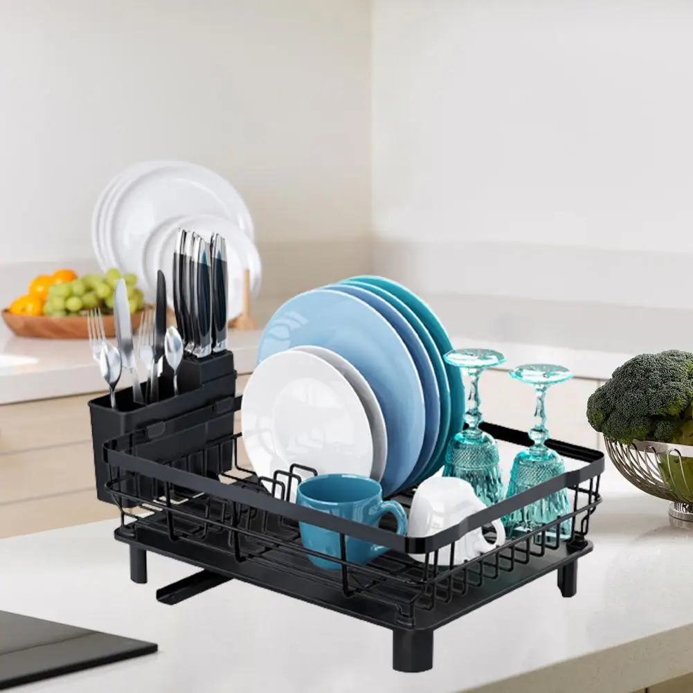 Dish Drying Rack Stainless Steel Drain Basket Drainage Design Stable Base Drain Holder Space-saving Hollow Out Dish Drying Rack