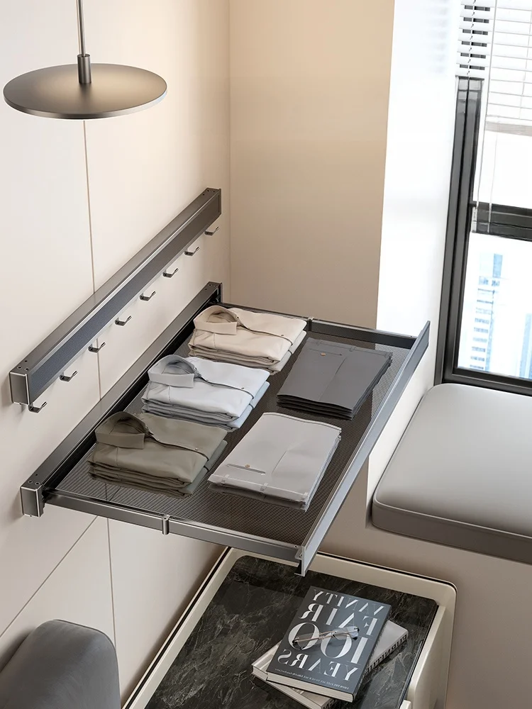 invisible-storage-rack-bedroom-windowledge-temporary-clothes-hanger-iron-material-wall-mounted-luxury-style-for-everyone
