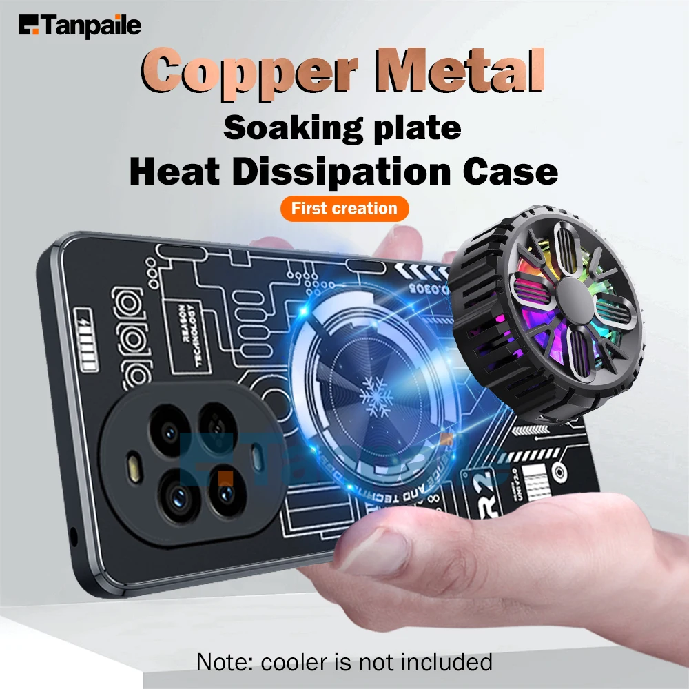 

For Huawei Nova 13 Pro Copper Metal Cooling Case Shockproof Bumper Heat Dissipation Aluminum Protective Phone Back Cover Funda