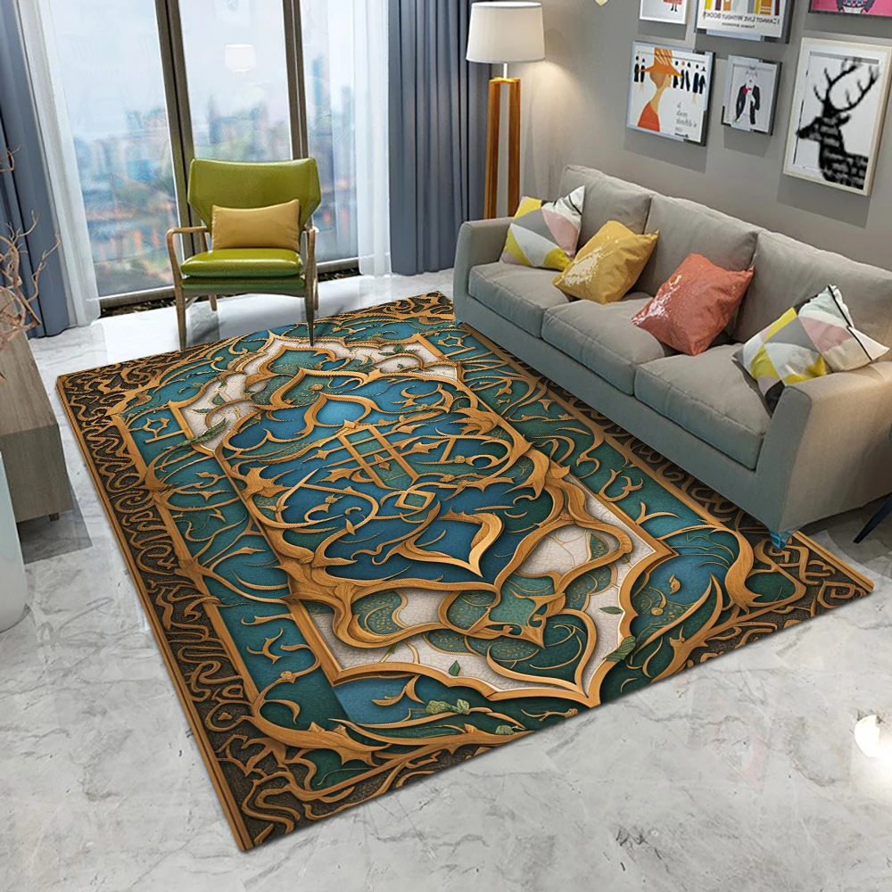 

Persian Style Area Rug – Traditional Ornate Design Non-Slip Carpet, for Living Room Bedroom Study Decor