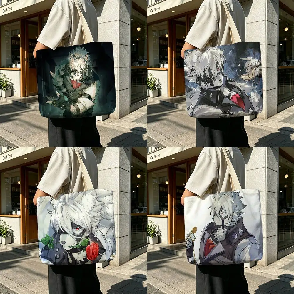 Z-Zenless Zone Zero V-Von Lycaon  Printed Canvas Shoulder Tote Bag for School Work and Commute