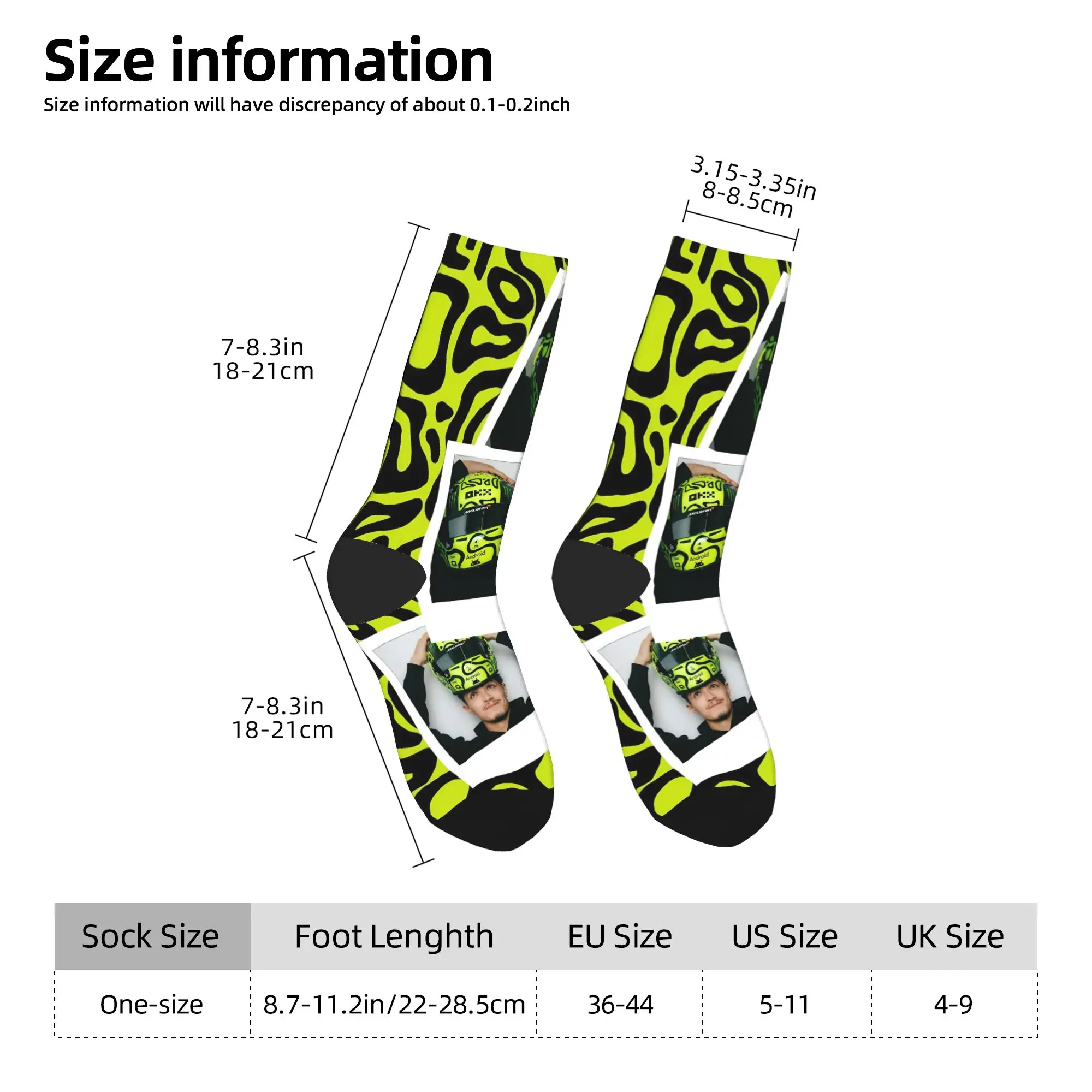 Medias de conductor de carreras L-Landos diseño de casco calcetines Kawaii mujeres hombres calcetines transpirables otoño correr deportes calcetines antideslizantes