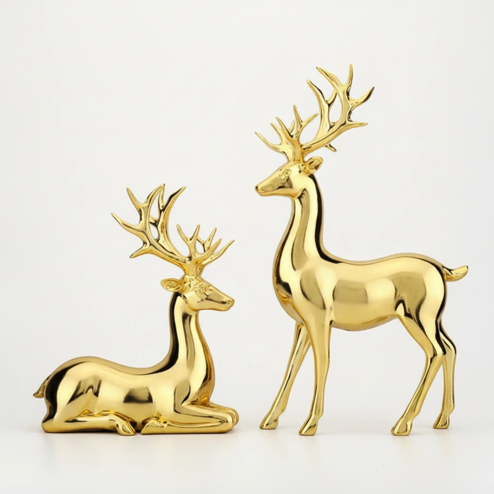 Deer Figurine Sculpted Stag Figurine Sculpture Modern Statuary Decorative for Living Room, Office