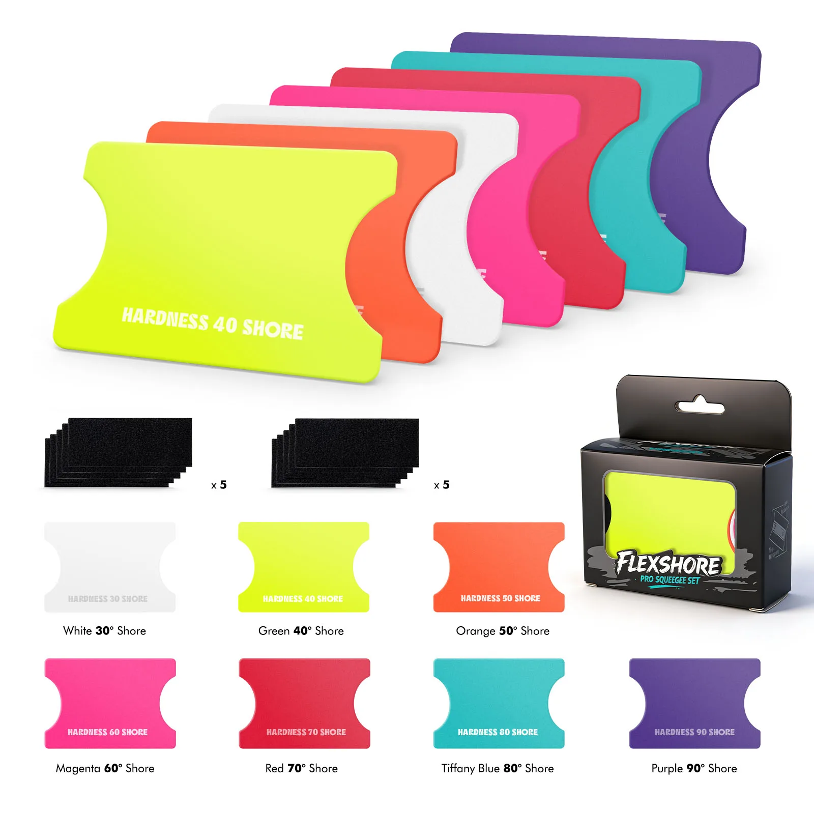 EHDIS 2/7pcs Car Vinyl Installation Tools Felt Card Squeegee Scraper Different Hardness Window Tint Tool Glass Cleaning Tool
