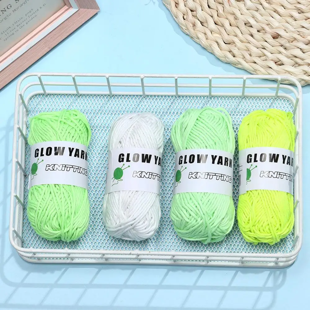 البوليستر اليدوية نسج يتوهج في الظلام مضيئة مكتنزة الغزل اليد محبوك الصوف الحياكة #2