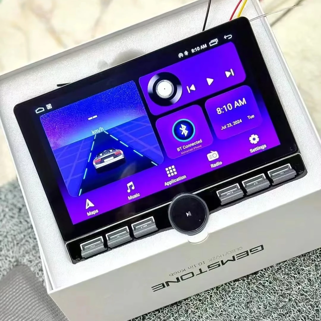 2026  ODM 10.1inch Single Knobs GEMSTONE Carplay Android Car Head Unit Radio Screen Multimedia System Car Dvd Player
