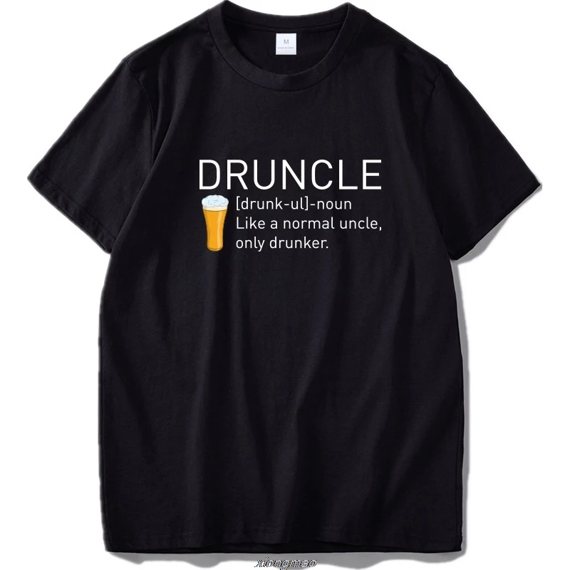 Druncle T Shirt Uncle  Drunker Gift Tee Camiseta   Short Sleeve Beer T-shirt EU Size