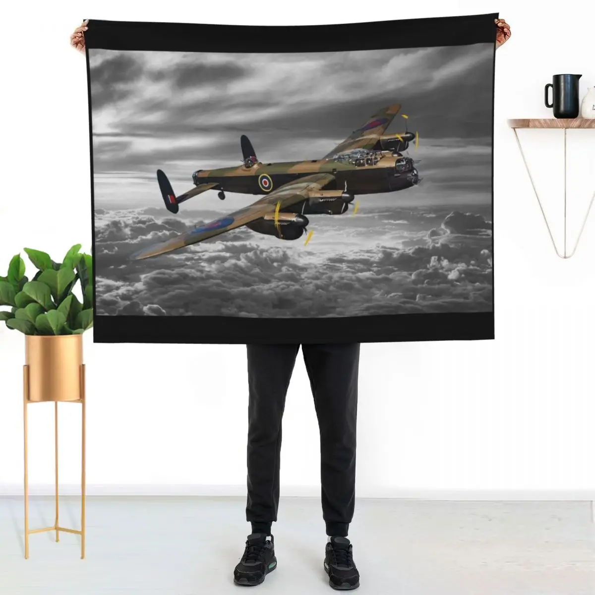 

Avro Lancaster Throw Blanket Anti Shedding Soft Fuzzy Blanket for Home