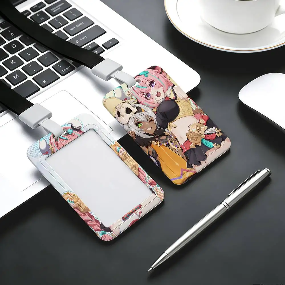 kawaii Varesa Genshin Impact fanart cute Badge Holder ID Card Credit Cards Protector with Clear Window for  Gift Office School