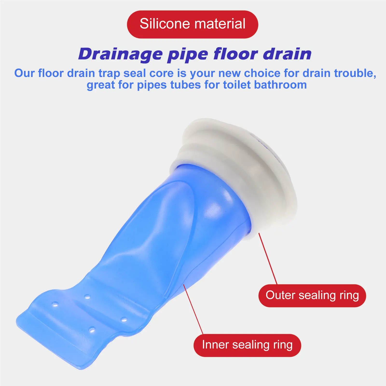 

10Pcs Floor Drain Trap Seal Core Silicone Backflow Preventer for Bathroom Toilet Kitchen Shower Drain Odor Stopper