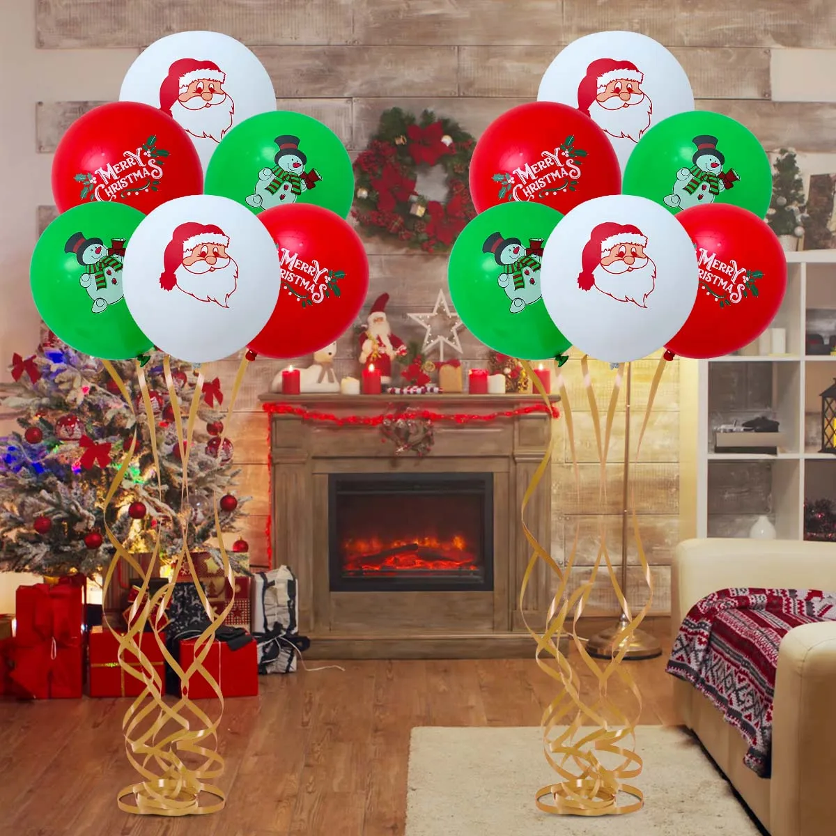 Christmas Santa Claus Latex Balloons Set Christmas Decoration For Home Cristmas Ornament 2023 Xmas Navidad Gifts New Year 2024