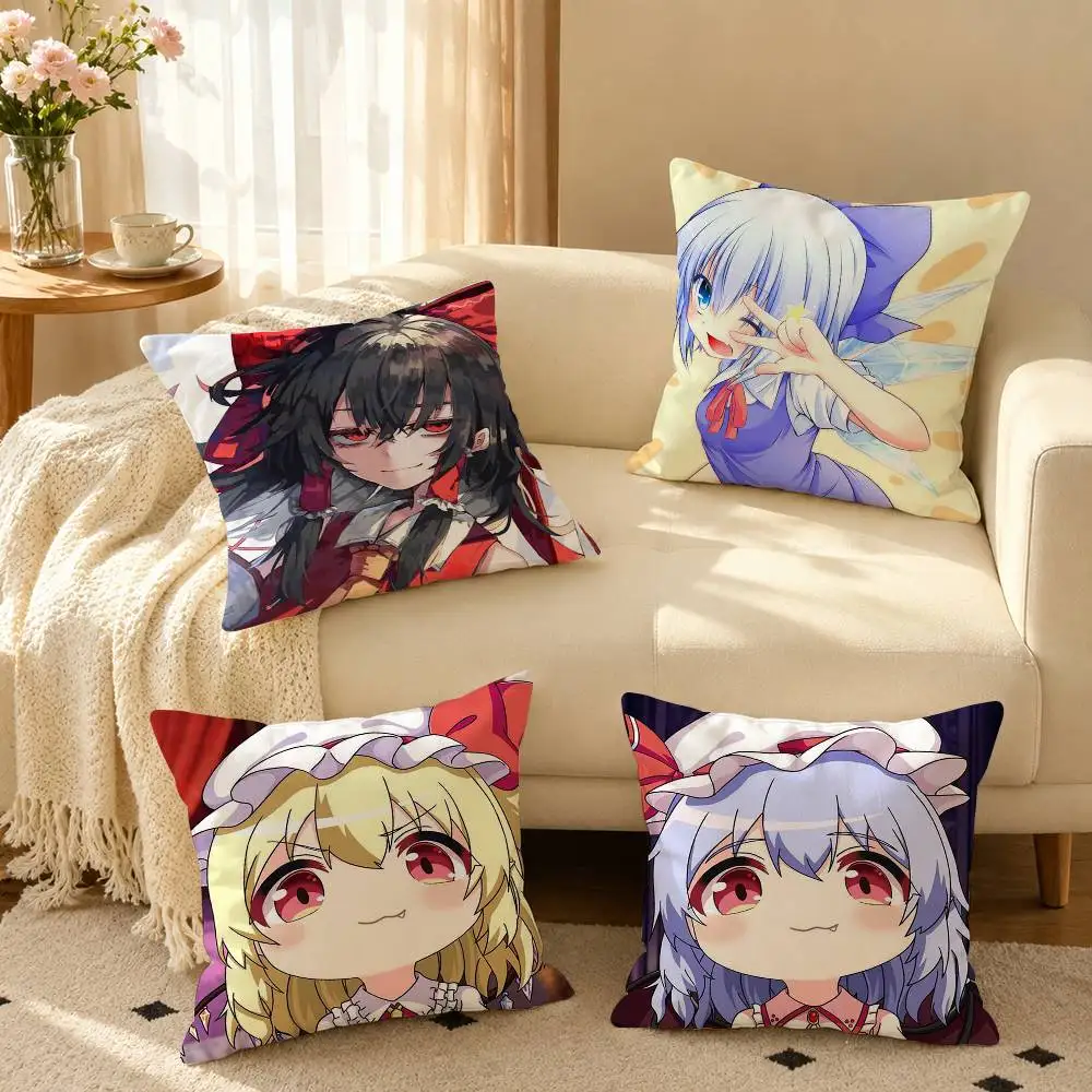 Game T-Touhou P-Project  Square Double-Sided printed Pillow Case Bedroom Bedside Pillow Sofa Cushion Cover