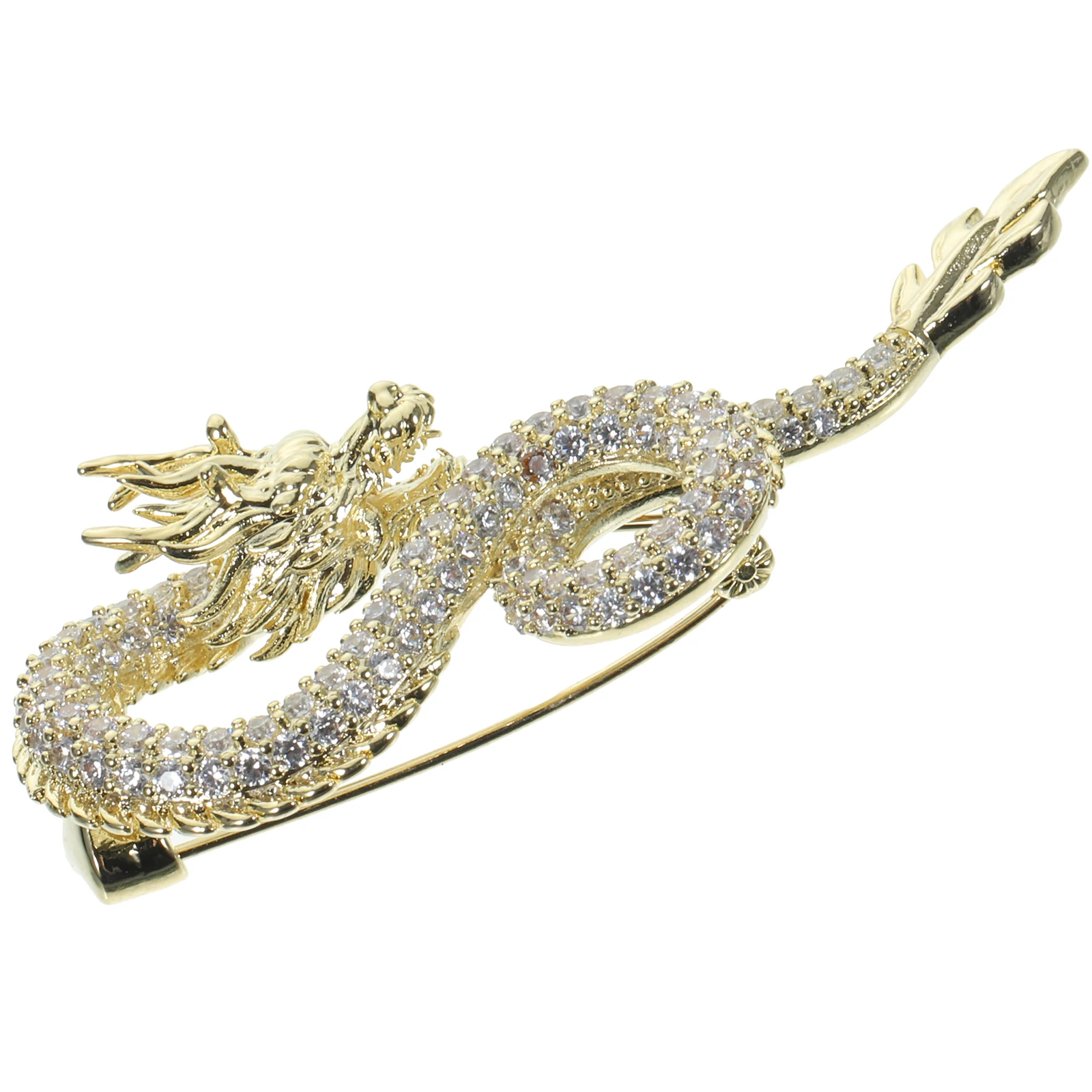 

Dragon Brooch Animal Sweater Chinese Style Clothing Pin Copper Oriental Element Women's Decorative