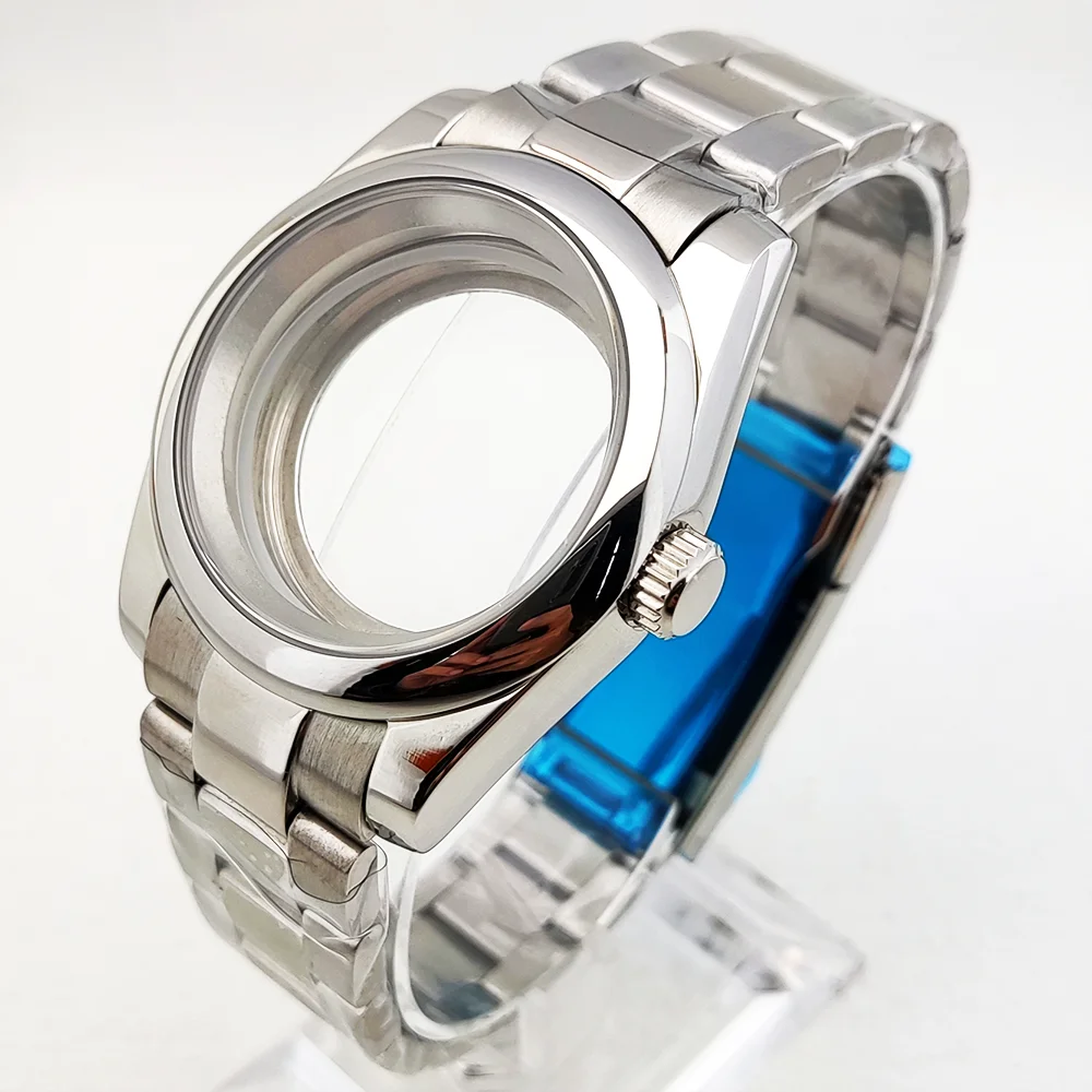 Cassa per orologio da uomo di lusso da 39 mm NH35 Custodia per quadrante da 28,5 mm Custodia impermeabile in vetro zaffiro in acciaio inossidabile 904L Custodia per orologio NH35