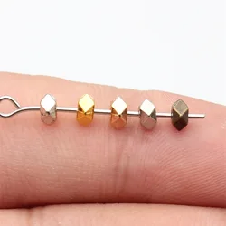 WYSIWYG 100pcs 3.6x3.6x2.4mm 5 Colors Geometric Cut Small Hole Beads Spacer Beads For DIY Jewelry Making Jewelry Findings