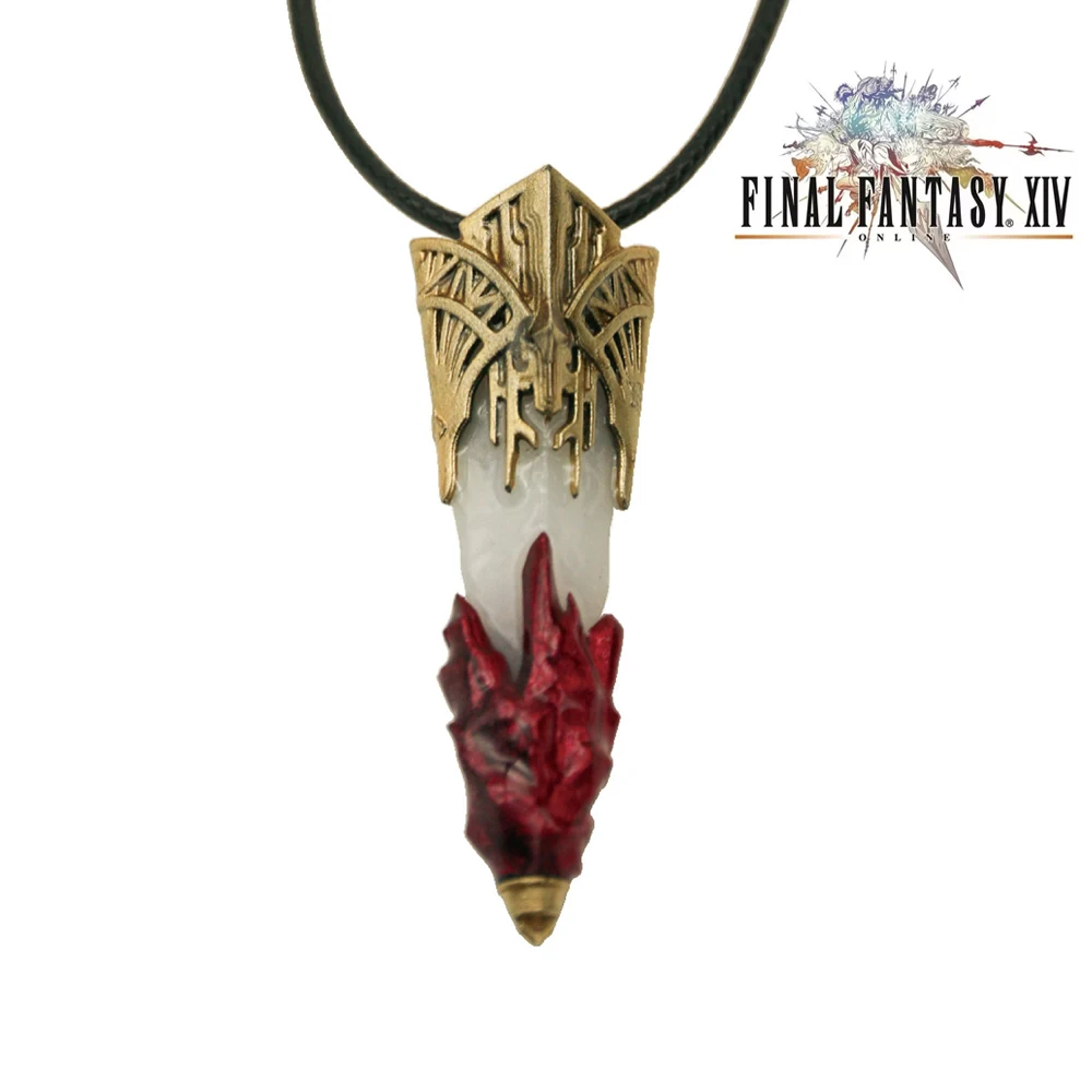 

Game Final Fantasy XIV FF14 Cosplay Necklace White Auracite Pendant Chain Unisex Adult Punk Choker Party Jewelry Accessory