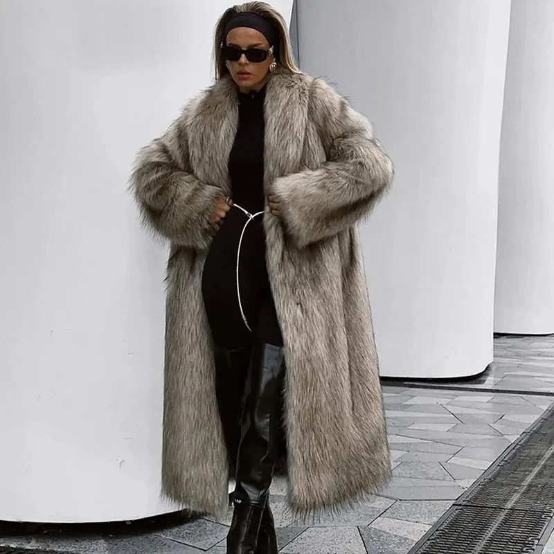 2025 Women Imitation Fox Fur Faux Fur New Winter Faux Fox Fur Coat Elegance High Quality Leisure Thick Warm Women For Coat H546