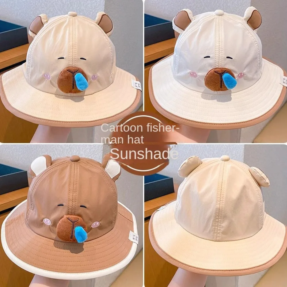 

Sweet Kawaii Capybara Baseball Hat Anti-UV Sunshade Kids Summer Sunhat Cartoon Fishmen Hat Children's Peaked Cap Travel