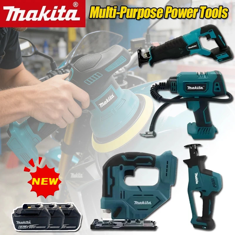 

Новый набор электроинструментов Makita: бесщеточная аккумуляторная ударная дрель-шуруповерт, угловая шлифмашина, электрическая циркулярная пила, работающие от аккумулятора 18В.